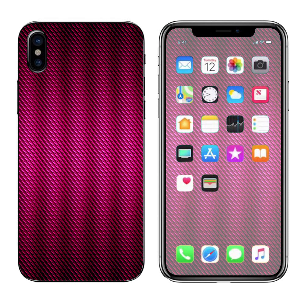  Purple,Black Carbon Fiber Graphite Apple iPhone X Skin