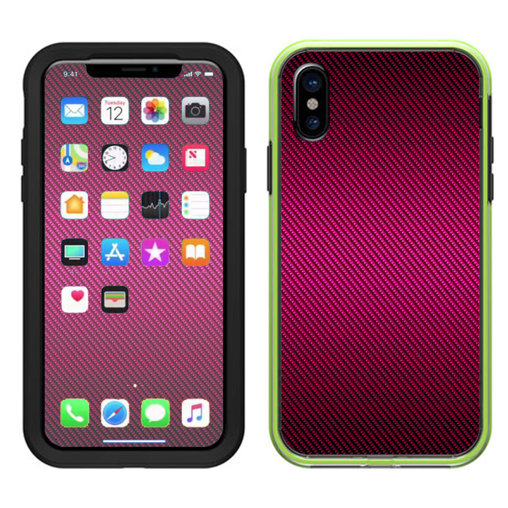  Purple,Black Carbon Fiber Graphite Lifeproof Slam Case iPhone X Skin
