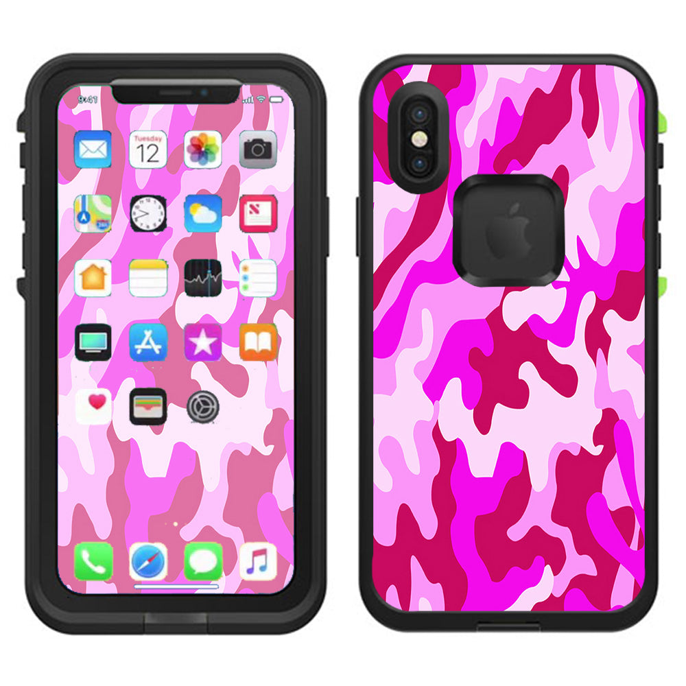  Pink Camo, Camouflage  Lifeproof Fre Case iPhone X Skin