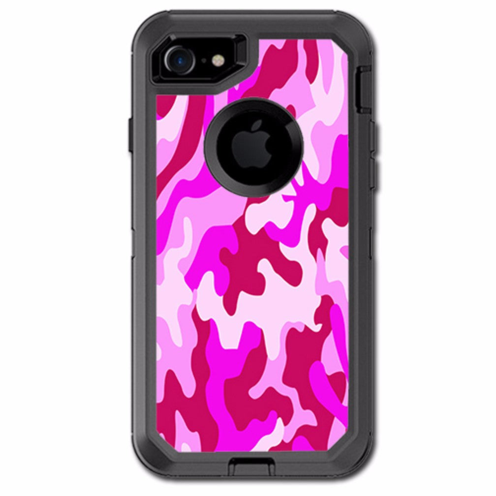 Pink Camo, Camouflage Otterbox Defender iPhone 7 or iPhone 8 Skin