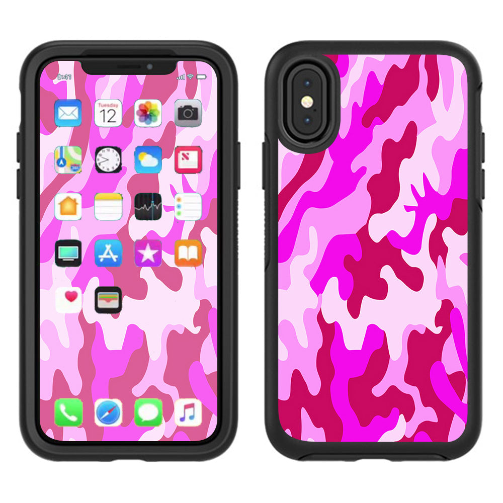  Pink Camo, Camouflage  Otterbox Defender Apple iPhone X Skin