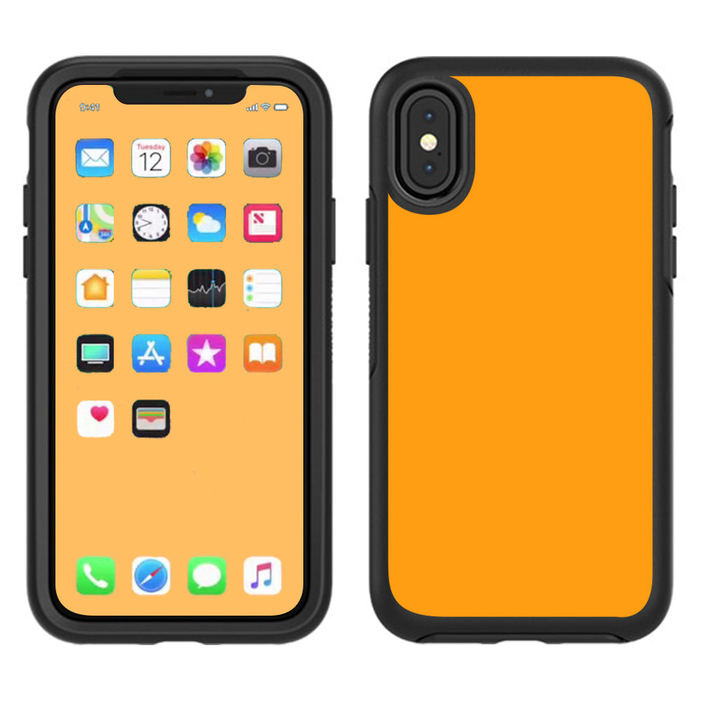  Solid Orange Otterbox Defender Apple iPhone X Skin