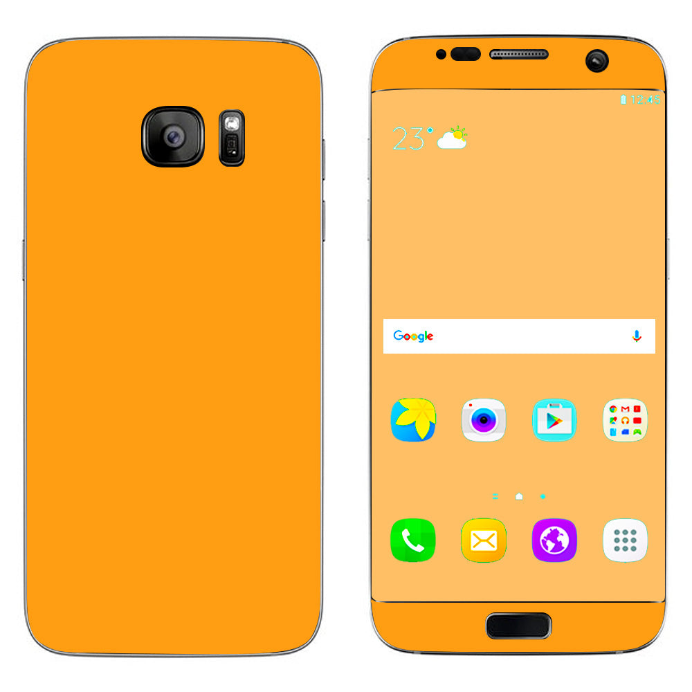  Solid Orange Samsung Galaxy S7 Edge Skin