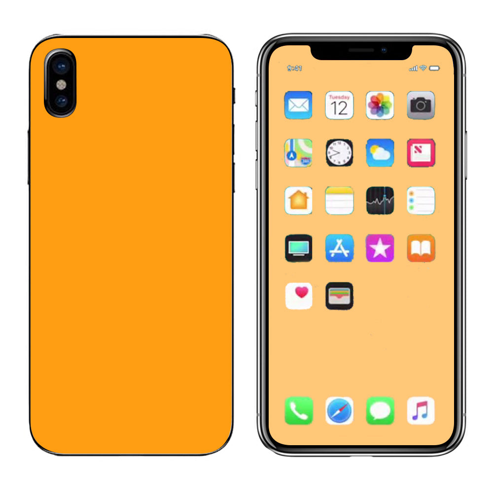  Solid Orange Apple iPhone X Skin