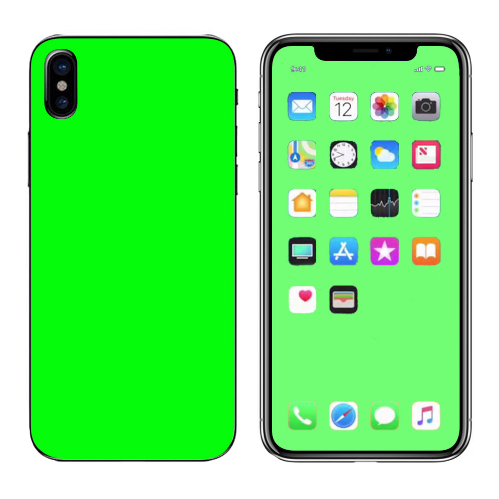  Bright Green  Apple iPhone X Skin