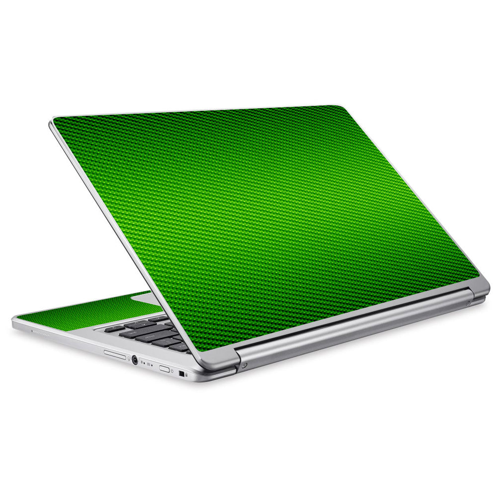  Lime Green Carbon Fiber Graphite Acer Chromebook R13 Skin