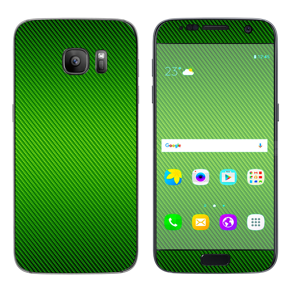  Lime Green Carbon Fiber Graphite Samsung Galaxy S7 Skin