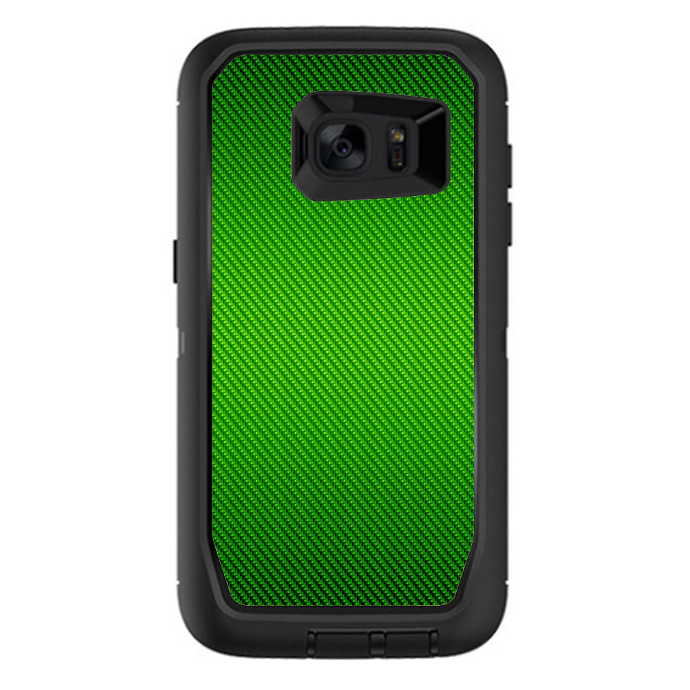  Lime Green Carbon Fiber Graphite Otterbox Defender Samsung Galaxy S7 Edge Skin
