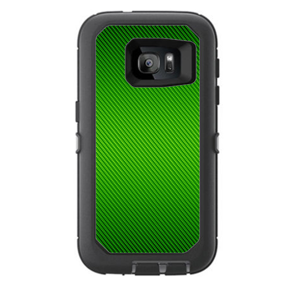  Lime Green Carbon Fiber Graphite Otterbox Defender Samsung Galaxy S7 Skin