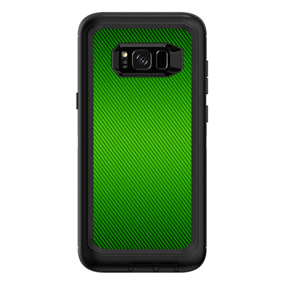  Lime Green Carbon Fiber Graphite Otterbox Defender Samsung Galaxy S8 Plus Skin