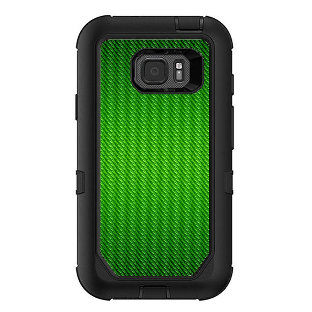  Lime Green Carbon Fiber Graphite Otterbox Defender Samsung Galaxy S7 Active Skin