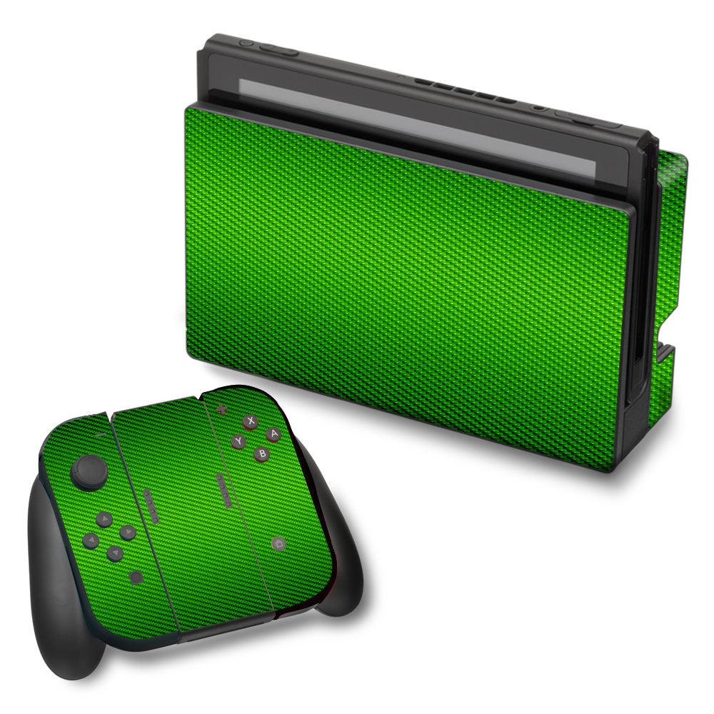  Lime Green Carbon Fiber Graphite Nintendo Switch Skin