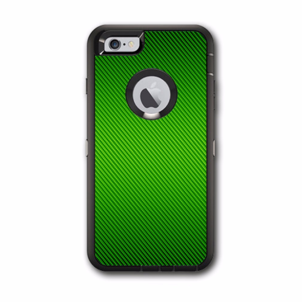  Lime Green Carbon Fiber Graphite Otterbox Defender iPhone 6 PLUS Skin