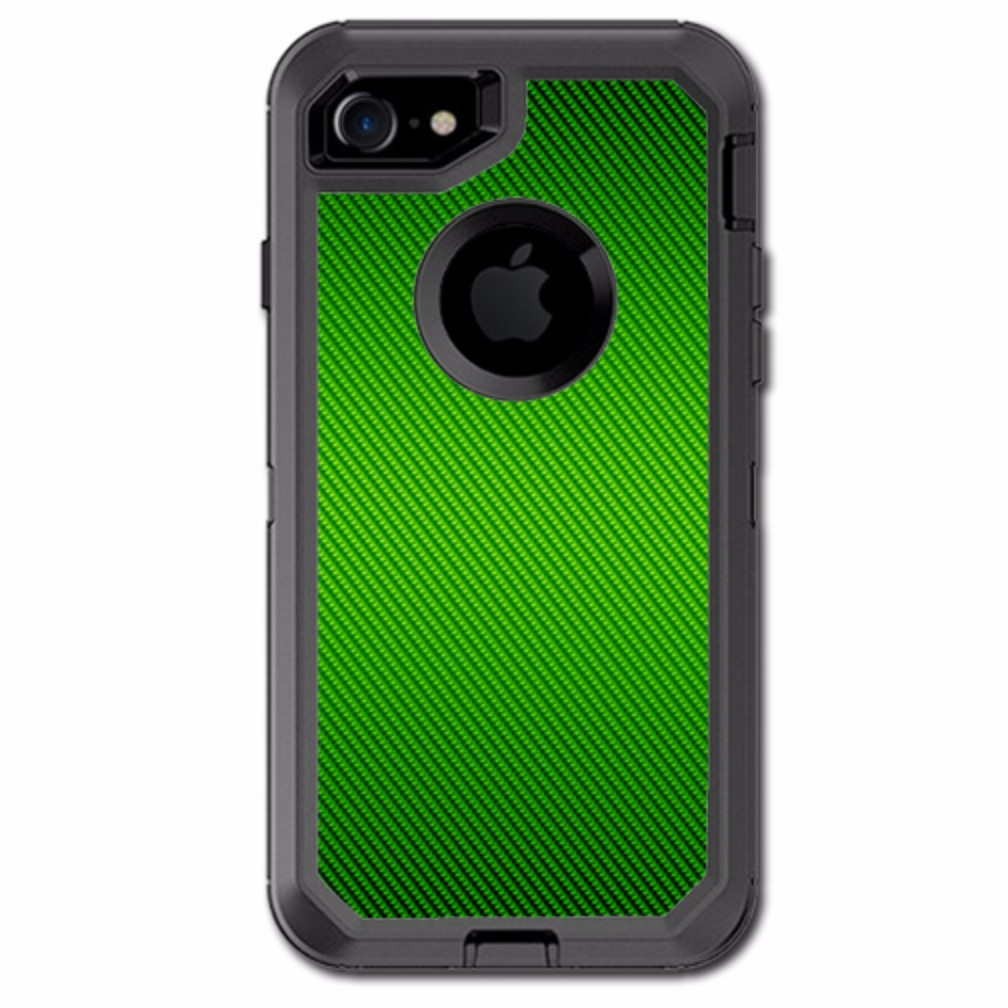  Lime Green Carbon Fiber Graphite Otterbox Defender iPhone 7 or iPhone 8 Skin