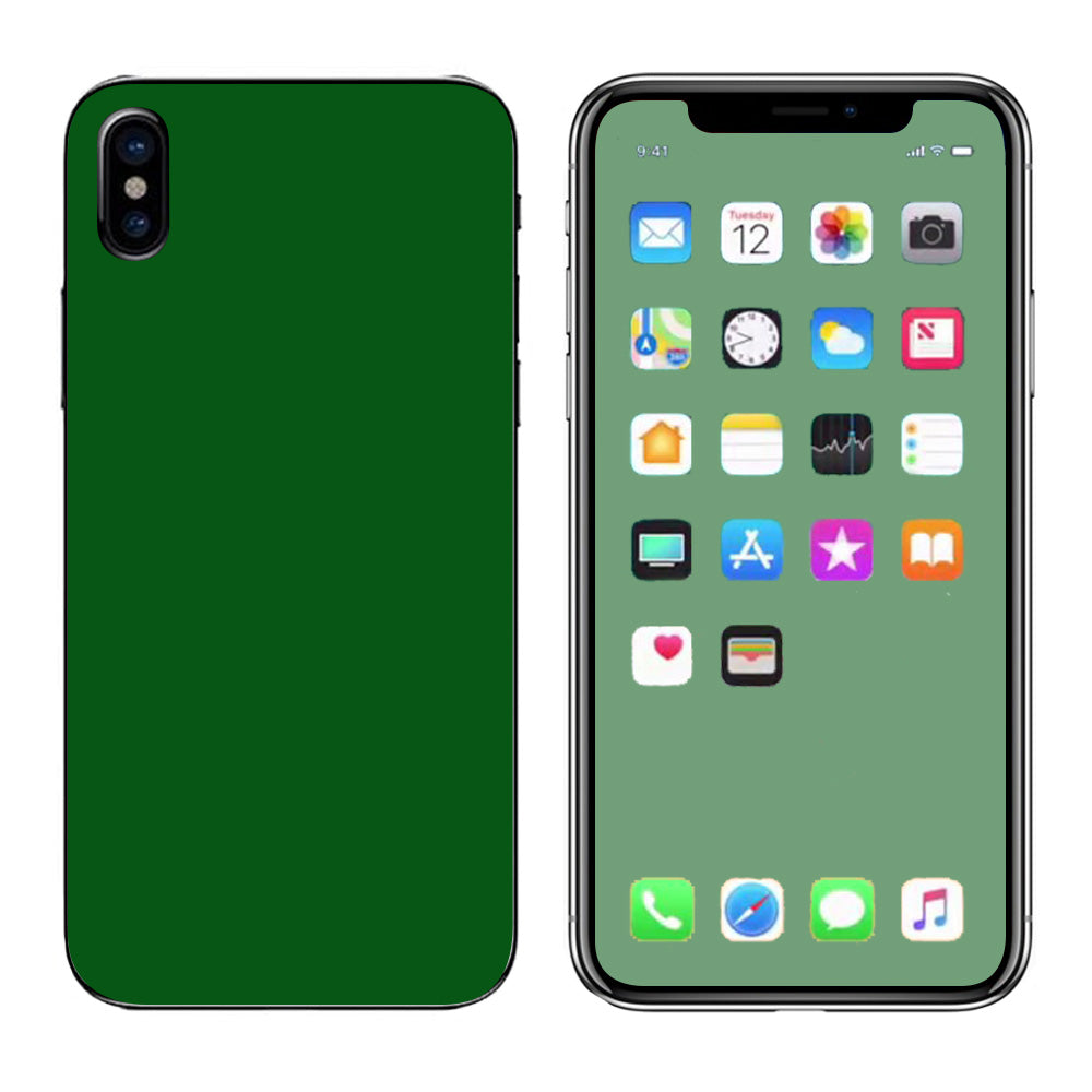  Solid Green,Hunter Green Apple iPhone X Skin