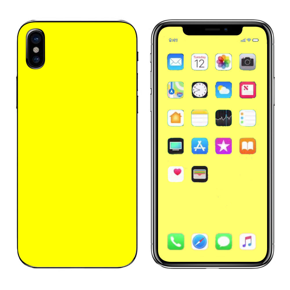  Bright Yellow Apple iPhone X Skin