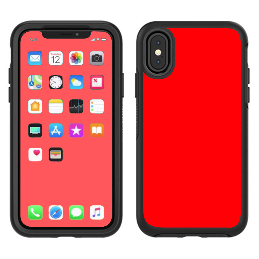  Bright Red Otterbox Defender Apple iPhone X Skin