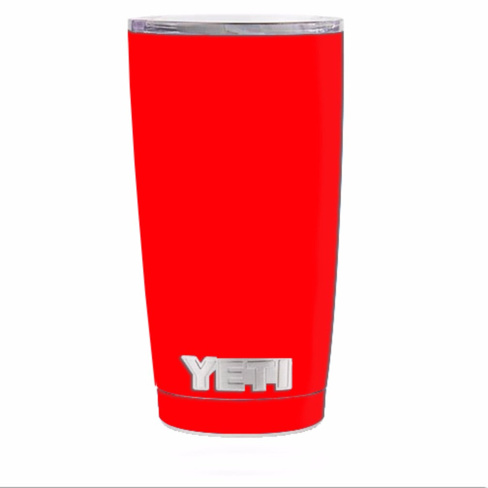  Bright Red Yeti 20oz Rambler Tumbler Skin