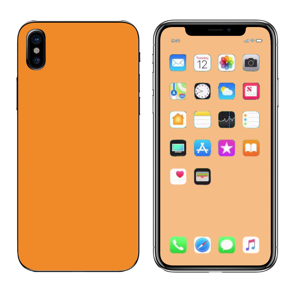  Dark Orange Apple iPhone X Skin