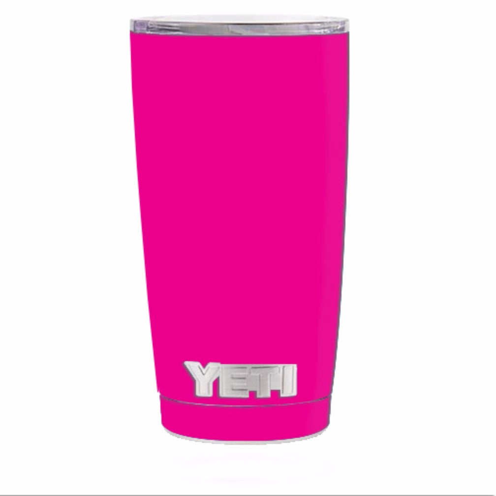  Hot Pink Yeti 20oz Rambler Tumbler Skin