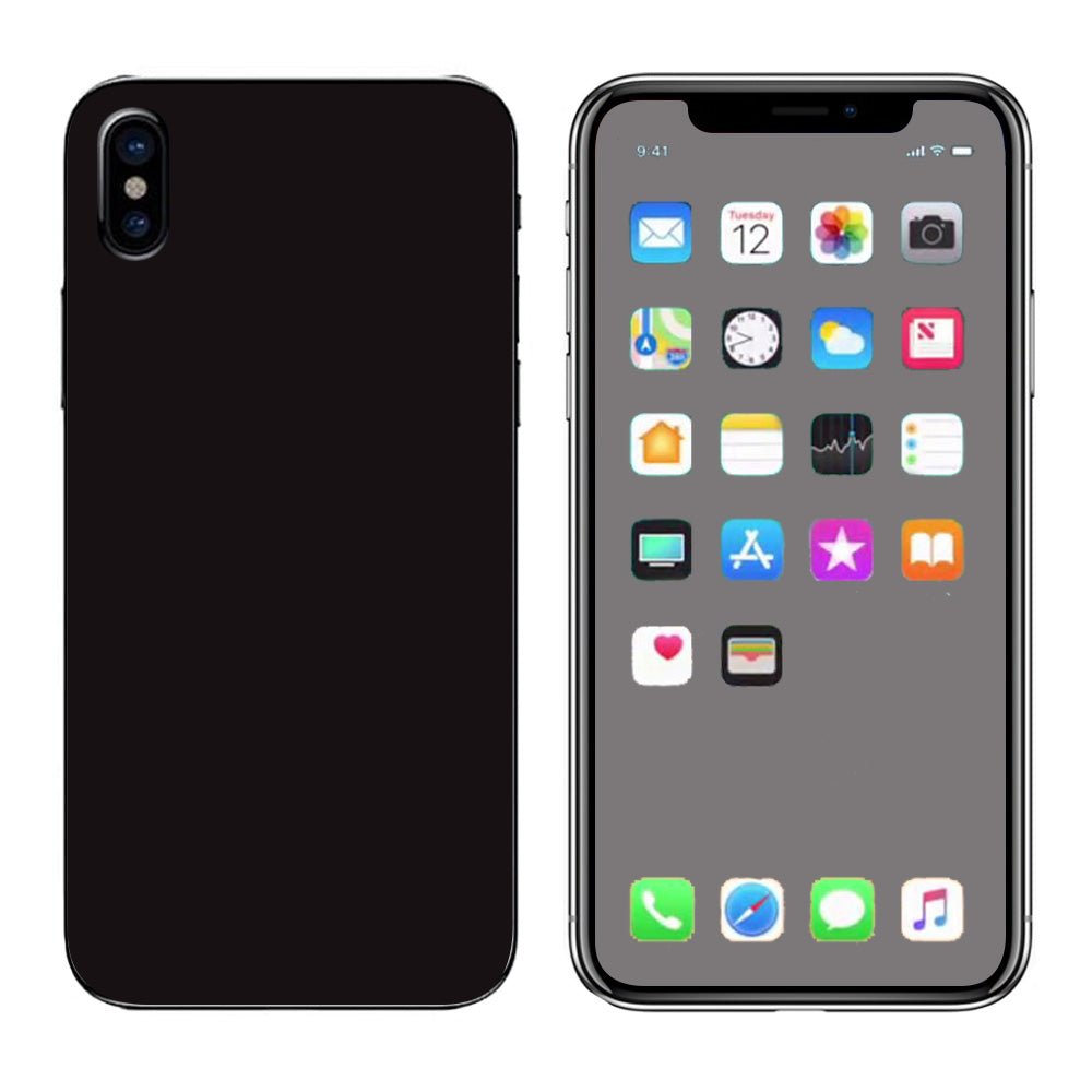  Solid Black Apple iPhone X Skin