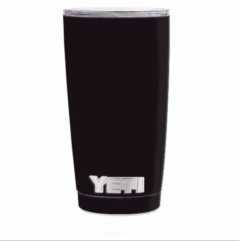  Solid Black Yeti 20oz Rambler Tumbler Skin