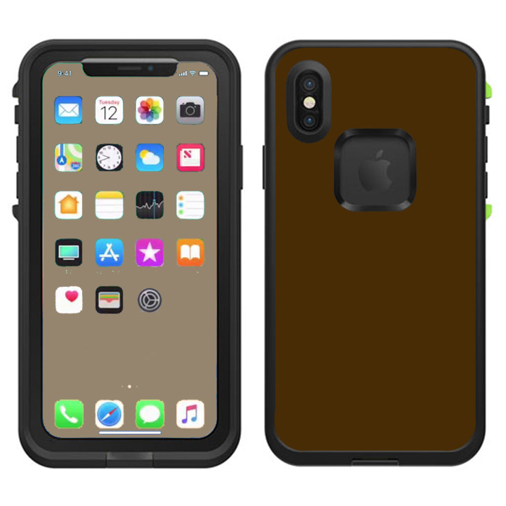  Solid Brown Lifeproof Fre Case iPhone X Skin
