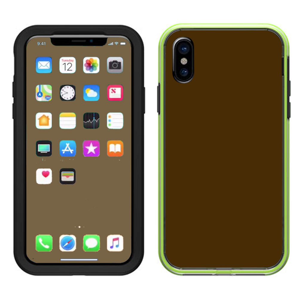  Solid Brown Lifeproof Slam Case iPhone X Skin