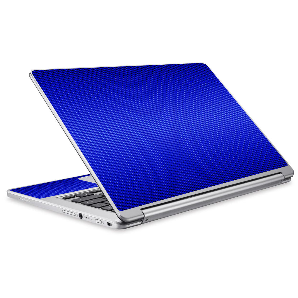  Blue Carbon Fiber Graphite Acer Chromebook R13 Skin