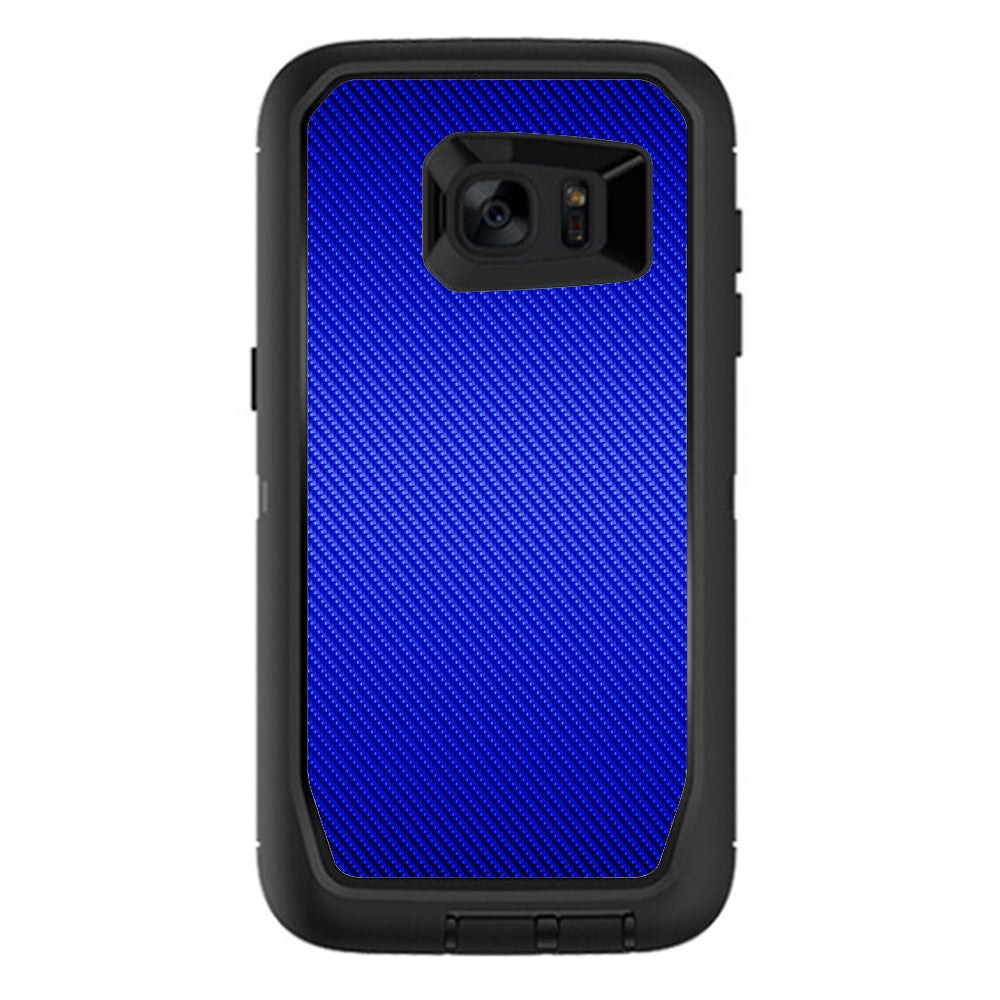  Blue Carbon Fiber Graphite Otterbox Defender Samsung Galaxy S7 Edge Skin