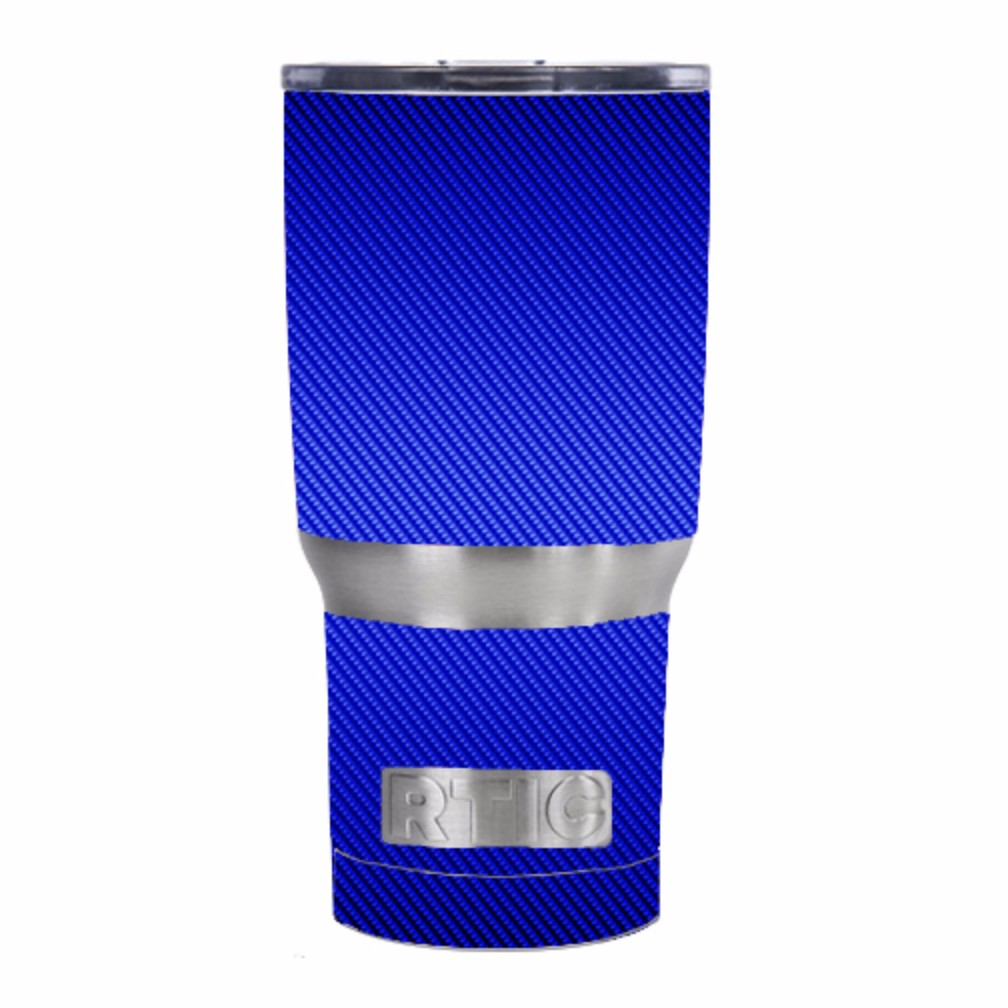  Blue Carbon Fiber Graphite RTIC 20oz Tumbler Skin