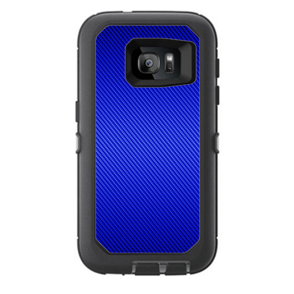  Blue Carbon Fiber Graphite Otterbox Defender Samsung Galaxy S7 Skin