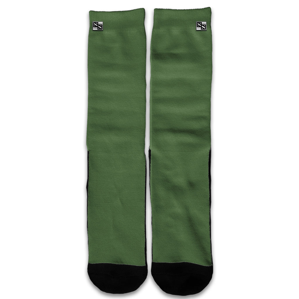  Solid Olive Green Universal Socks