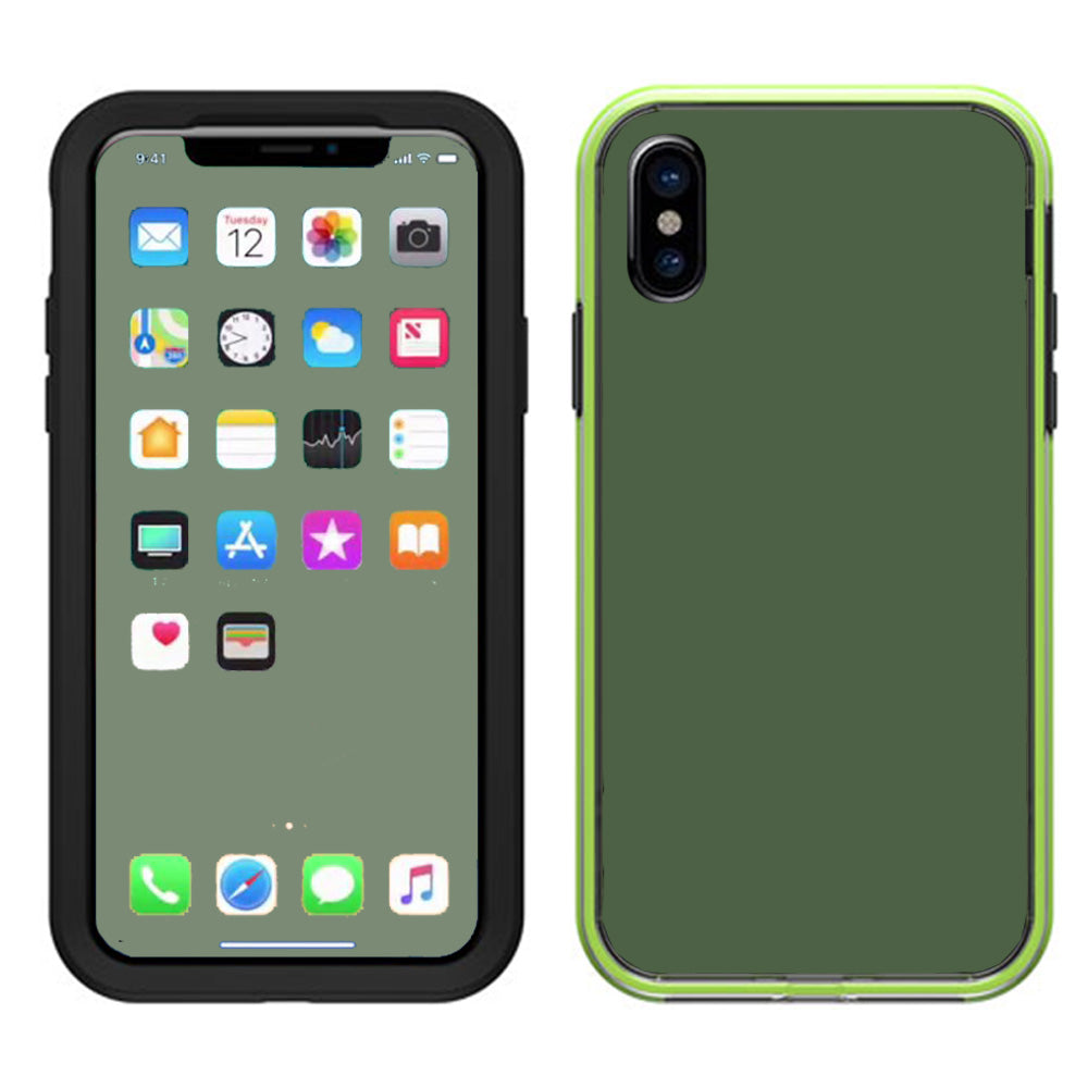  Solid Olive Green Lifeproof Slam Case iPhone X Skin