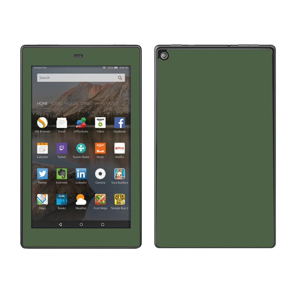  Solid Olive Green Amazon Fire HD 8 Skin