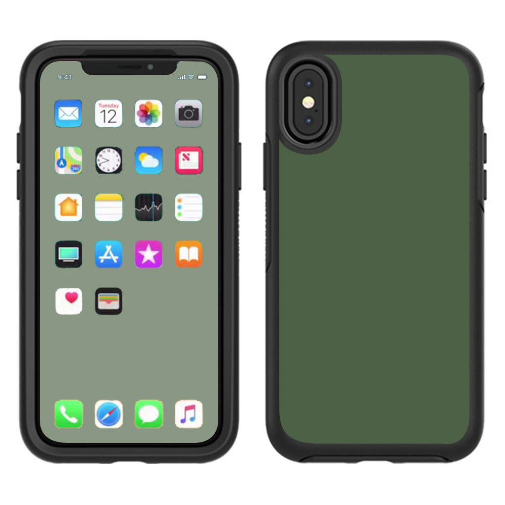  Solid Olive Green Otterbox Defender Apple iPhone X Skin