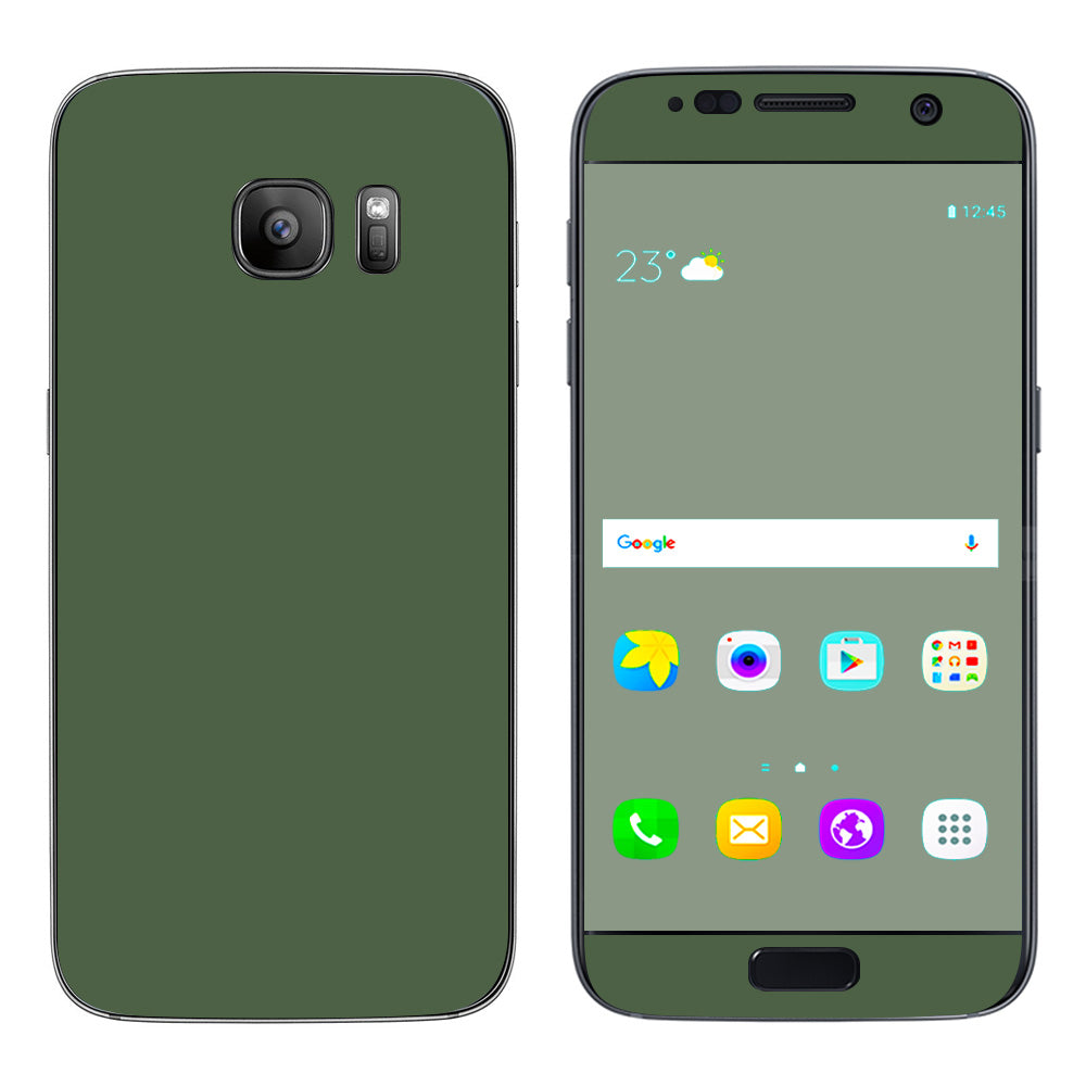  Solid Olive Green Samsung Galaxy S7 Skin
