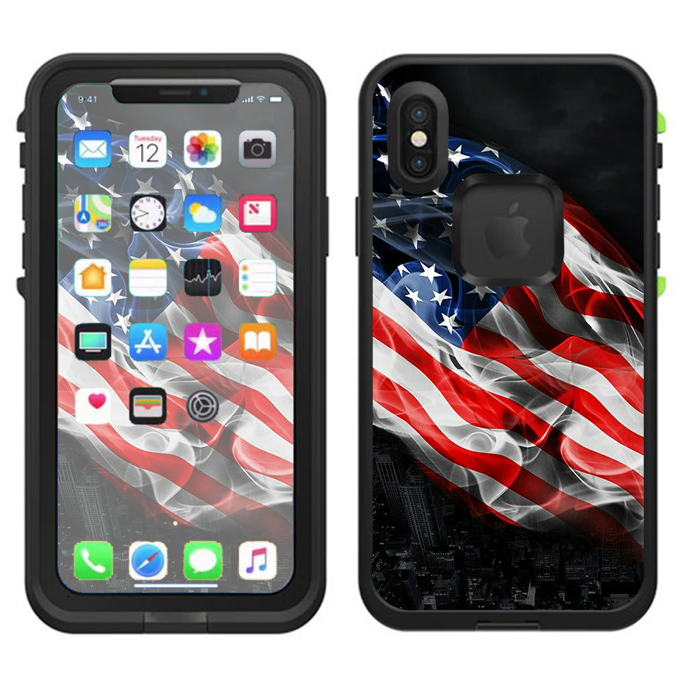  American Flag Waving Lifeproof Fre Case iPhone X Skin