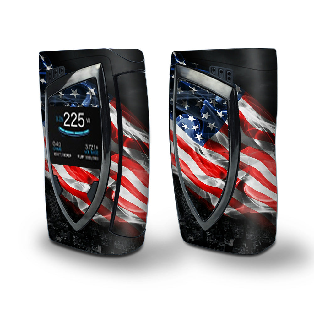 Skin Decal Vinyl Wrap for Smok Devilkin Kit 225w Vape (includes TFV12 Prince Tank Skins) skins cover/ American Flag waving