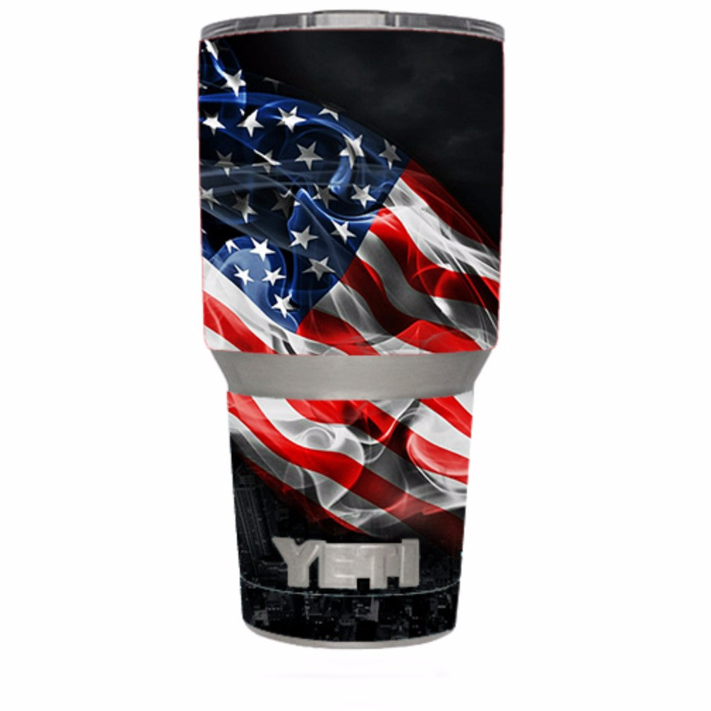  American Flag Waving Yeti 30oz Rambler Tumbler Skin