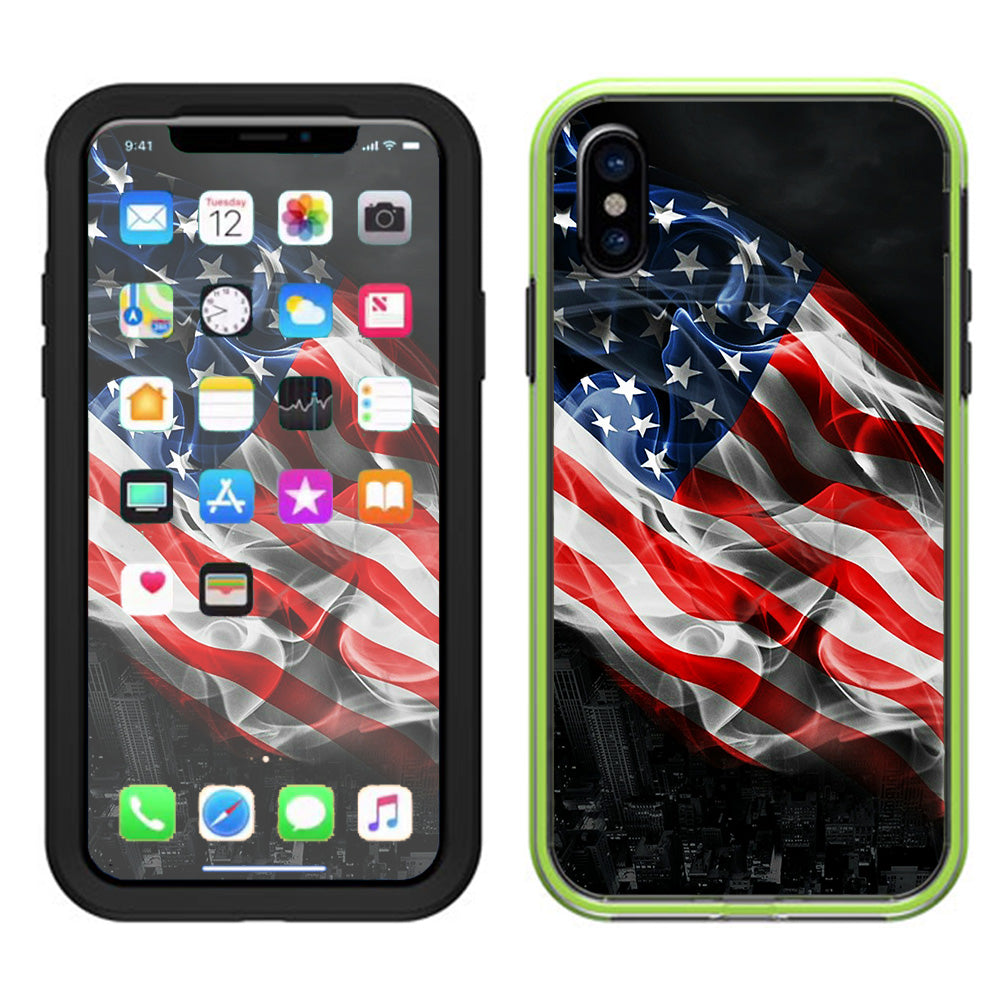  American Flag Waving Lifeproof Slam Case iPhone X Skin