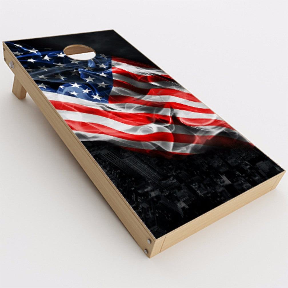  American Flag Waving Cornhole Game Boards  Skin