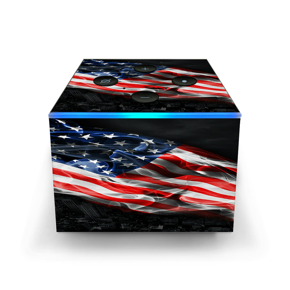  American Flag Waving Amazon Fire TV Cube Skin