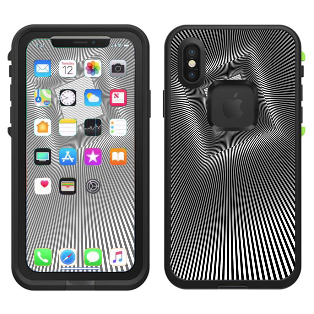  Abstract Lines And Square Lifeproof Fre Case iPhone X Skin