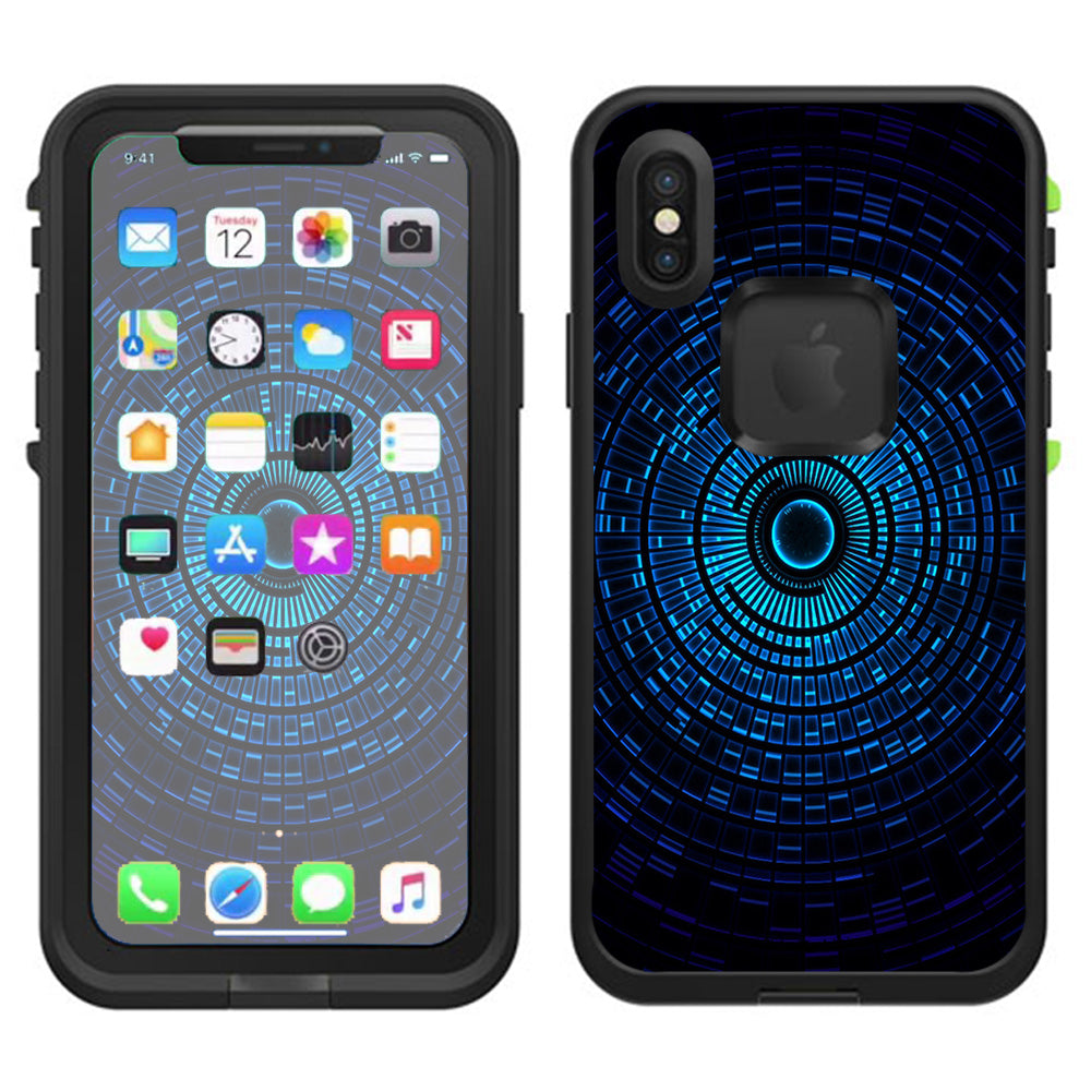  Abstract Blue Vortex Lifeproof Fre Case iPhone X Skin