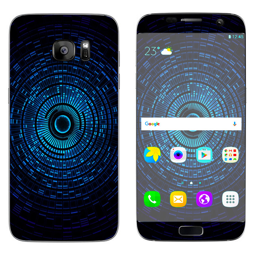  Abstract Blue Vortex Samsung Galaxy S7 Edge Skin