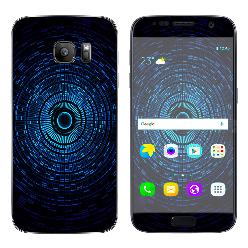  Abstract Blue Vortex Samsung Galaxy S7 Skin