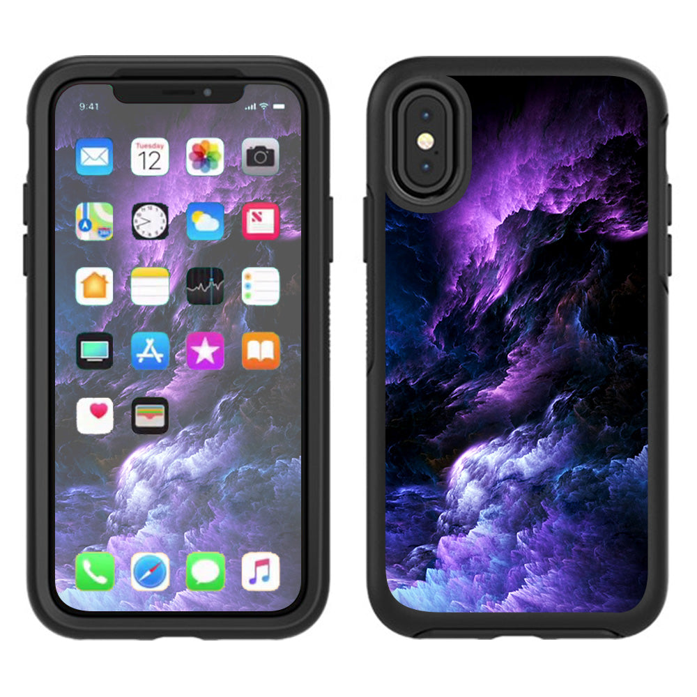  Purple Storm Clouds Otterbox Defender Apple iPhone X Skin