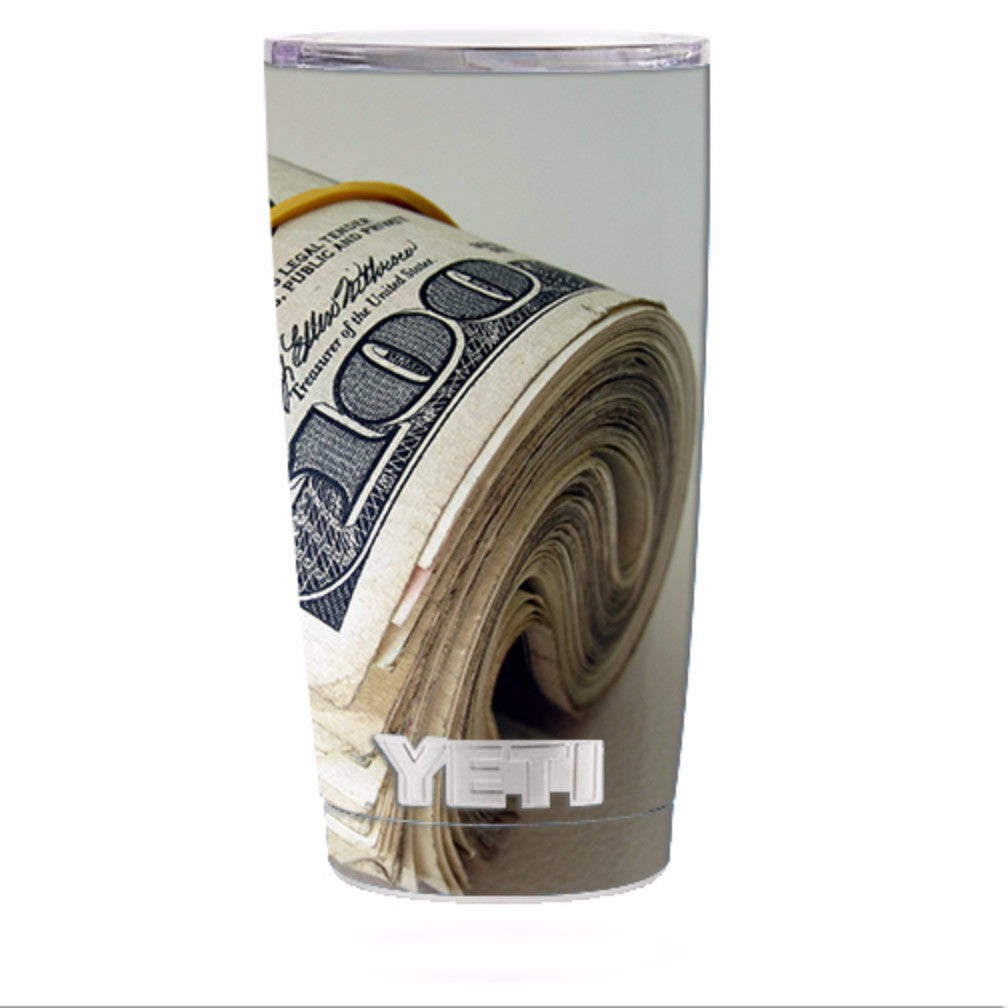  Money Roll, Dollar Dollar Bill Yeti 20oz Rambler Tumbler Skin