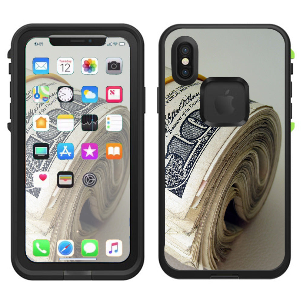  Money Roll, Dollar Dollar Bill Lifeproof Fre Case iPhone X Skin